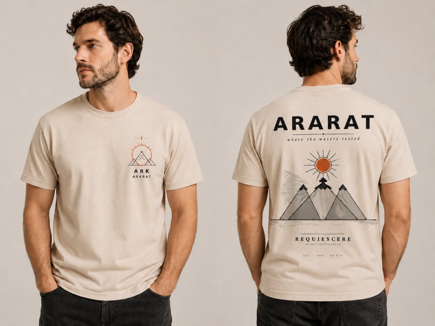 Camiseta ARARAT off-white — frente e costas